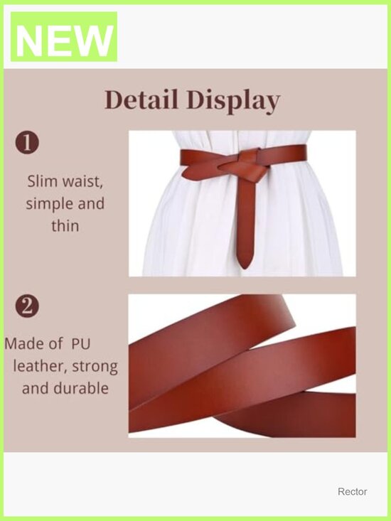 Faux Leather Knot Belt for Women Wrap Tie Belt for Jeans Dress main image 6